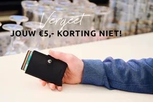 Hi , vergeet je €5 korting niet!
