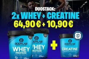 2 × 1 kg Whey voor € 64,90 + Creatine voor € 10,90!