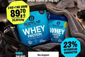 3 kg Whey. 2 smaken. Slechts €89,70! 🔥