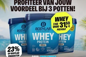 3× Whey voor €31,50 per kilo!