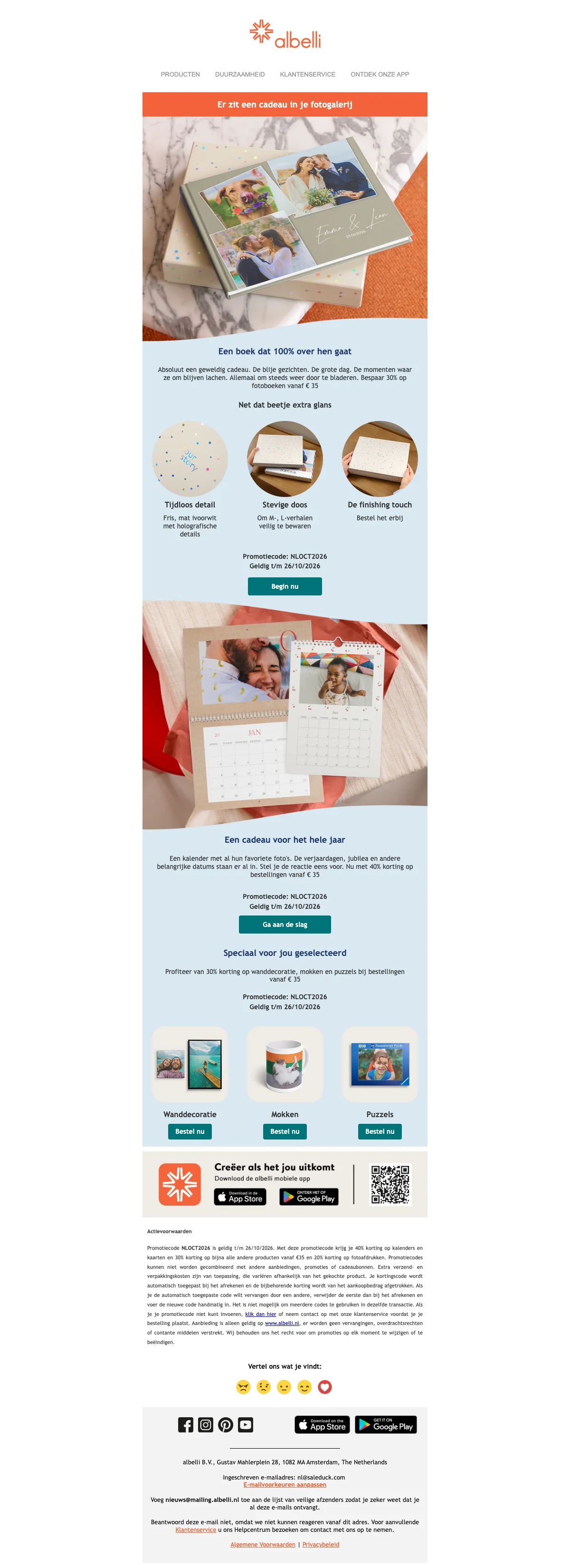Bewijs van kortingscode - Albelli - Kortingscode: 30% korting op fotoboeken vanaf €35 met stevige doos