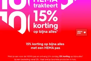 HEMA trakteert: nu 15% korting op bijna alles met een HEMA pas