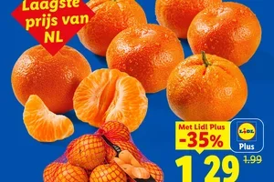 Laagste prijs van Nederland: 1 kilo Mandarijnen met Lidl Plus 1.29