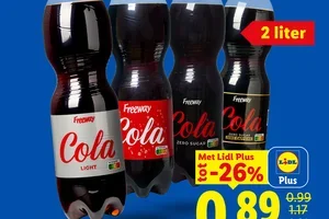 Laagste prijs van Nederland: 2l FREEWAY Cola 0.89 met Lidl Plus