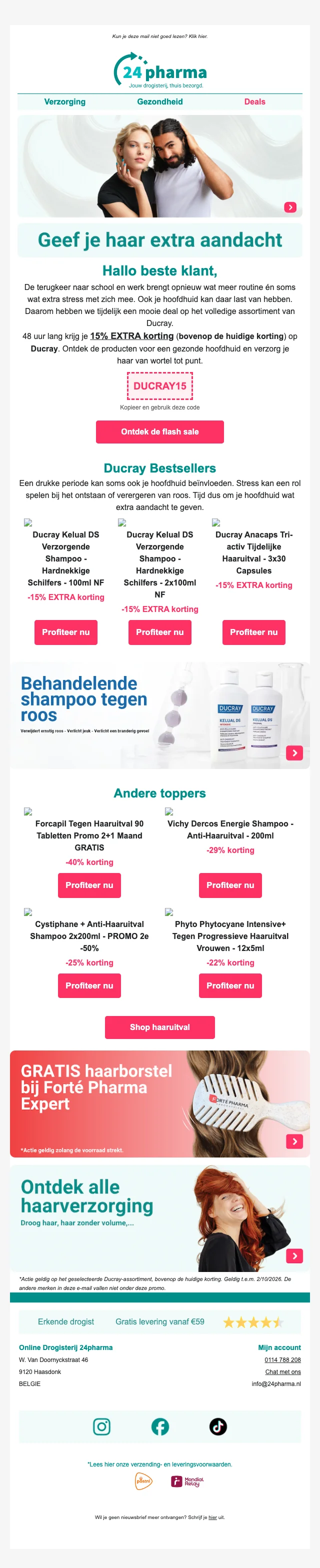 Bewijs van kortingscode - 24Pharma - Kortingscode: [[15% extra korting]] op het volledige assortiment