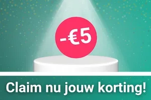 Mis jouw €5 korting niet! 🤩