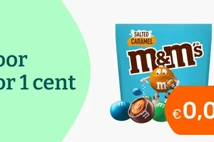 Grote zak M&Ms voor 'n Cent