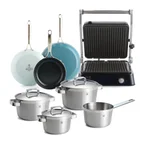 Combi Deal: Sky 3-delige Pannenset + Connect Contactgrill + Conical Profi 4-delige Pannenset