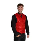 Gilet Pailletten Rood met Strik