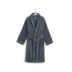 Luxe badjas velours met piping - grijs