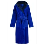 badjas kobaltblauw velours met capuchon
