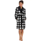 Pastunette damesbadjas ruit - fleece
