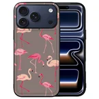 Flamingo hoesje iPhone 18 Pro met zwarte randen