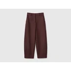 Barrel fit trousers in stretch twill